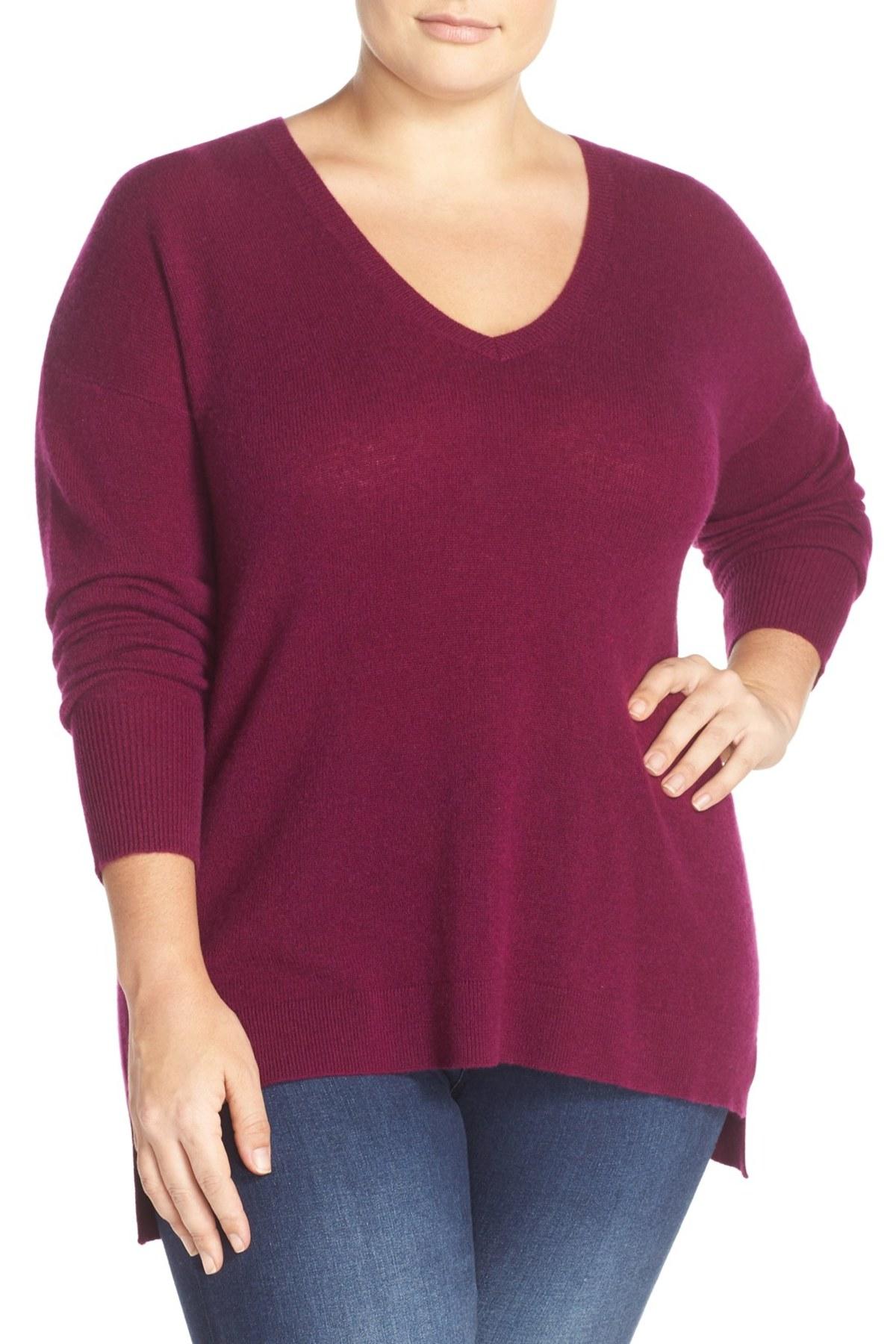 Cashmere sweater for plus size